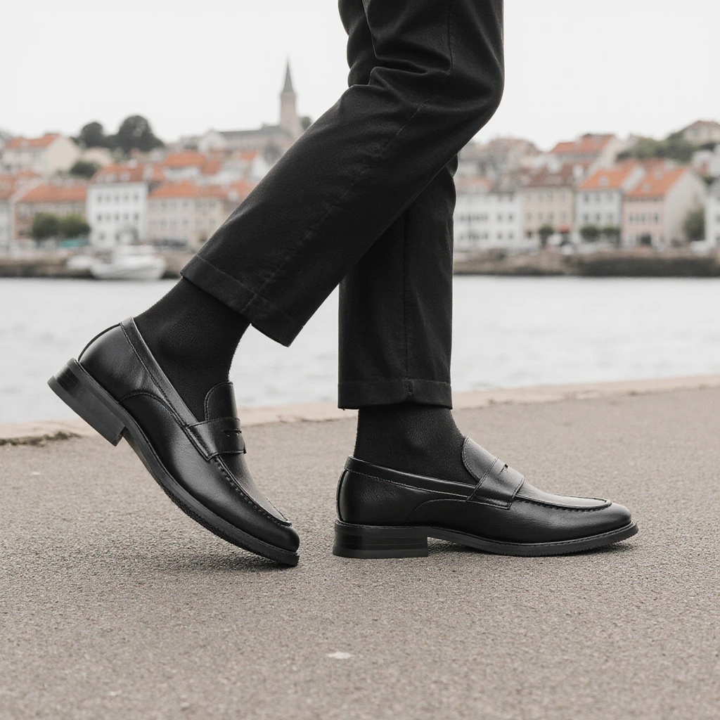 Men'S Formal Attire - Erkek Siyah Penny Loafer'lar Klasik İş