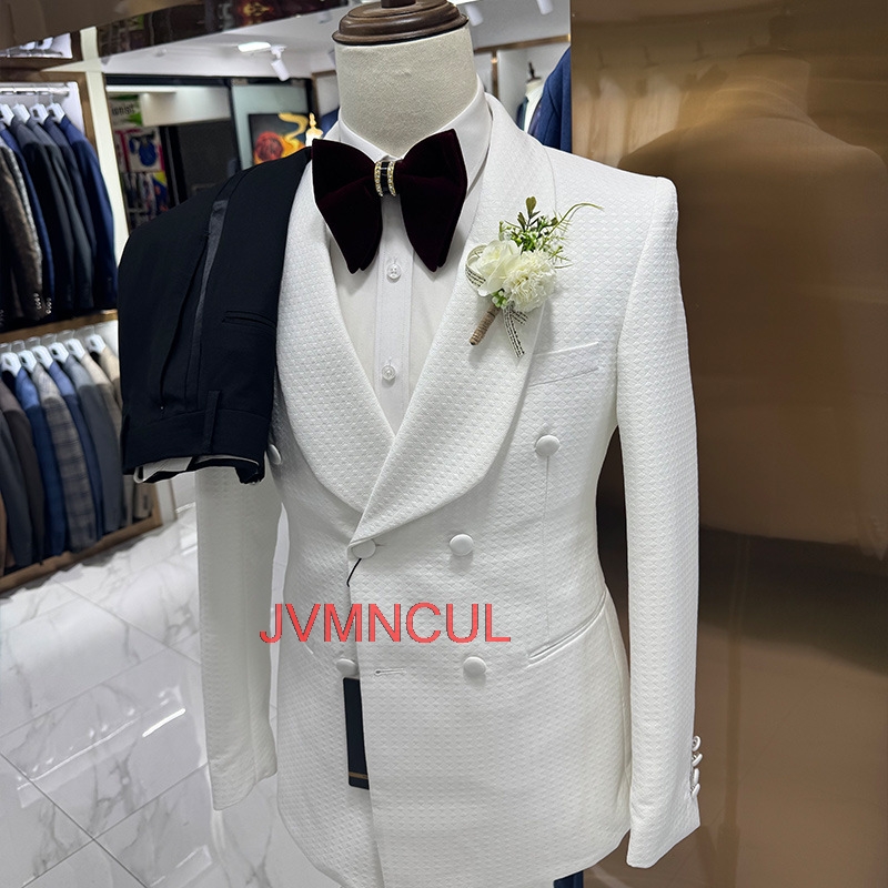 Men'S Formal Wear For Reception - Erkek Jakarlı 3 Parça Takım Elbise