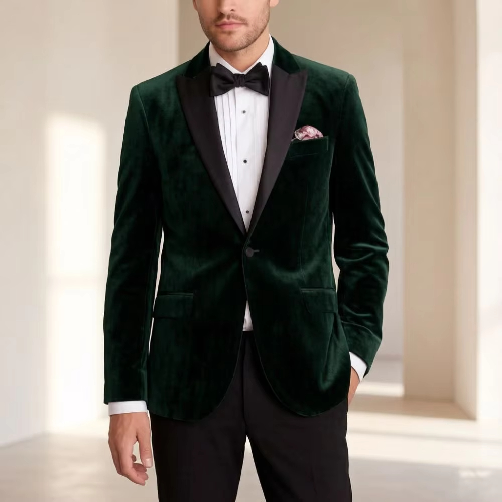 Men'S Formal Wear For Reception - Kadife Blazer Takım Elbise Erkekler İçin