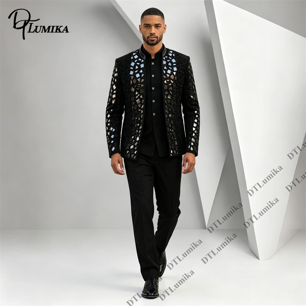 Erkekler Siyah Mandarin Yaka T - Men'S Formal Wear For Office incelemesi ve fiyatı